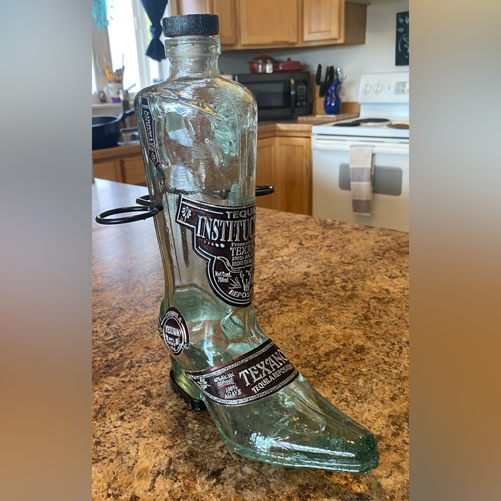 Boot-Shaped Glass Bottle